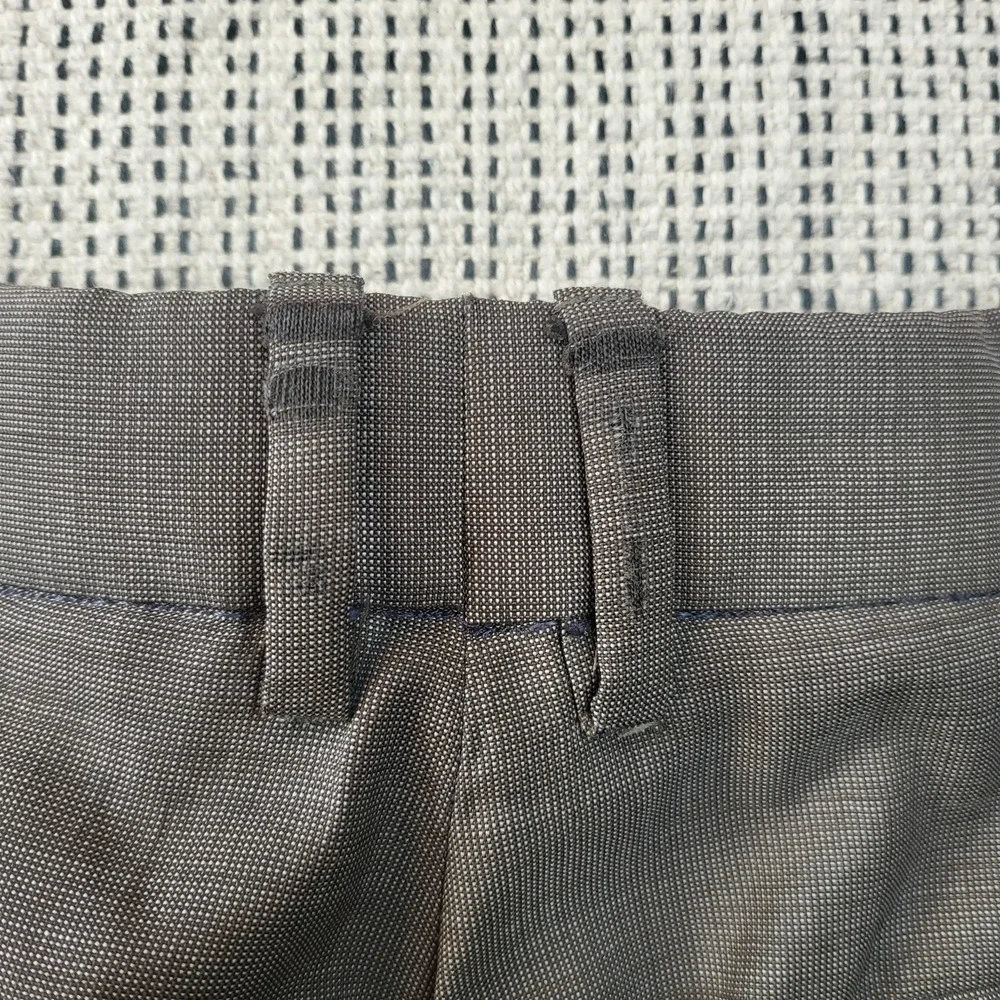 Zanella Devon Dress Pants Mens 38x30 Gray Wool Flat Front Made‎ In Italy